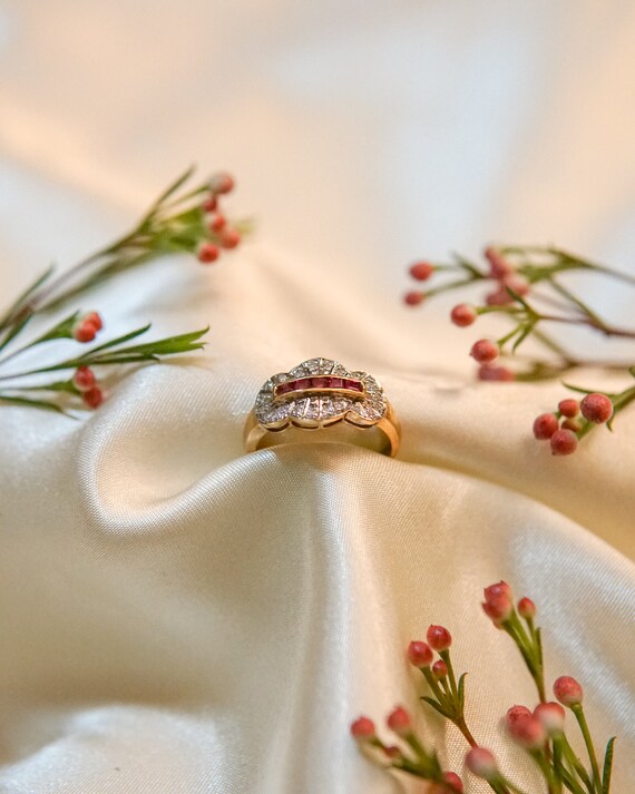 Estate Ruby Royale Diamond Ring - image 4
