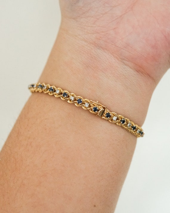 Estate Sapphire and Diamond Twist Bracelet - image 2