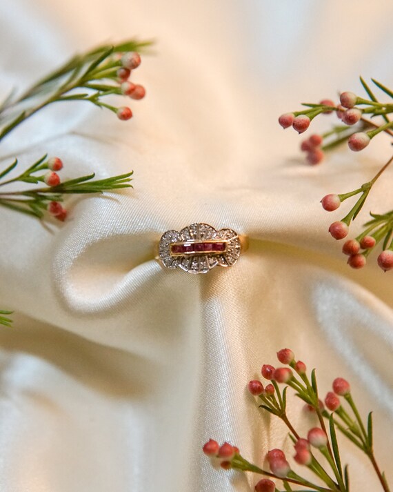 Estate Ruby Royale Diamond Ring - image 3