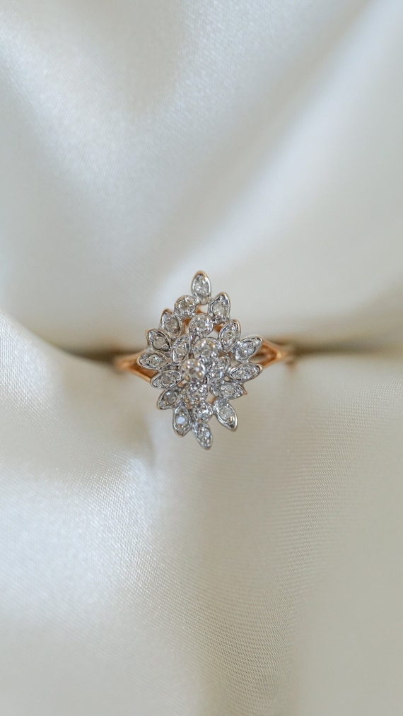 Vintage Diamond Freesia Ring