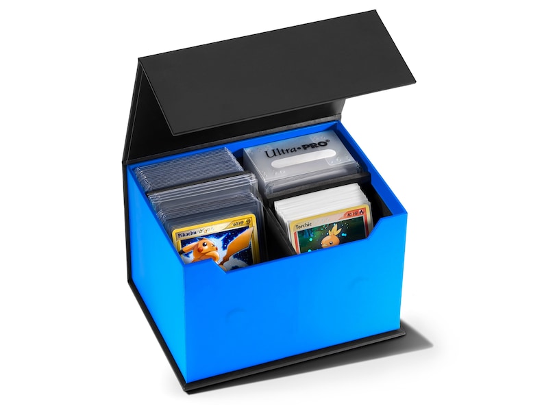 Toploader Storage Case | 2 Row Magnetic Flip W/ Divider Holders ...