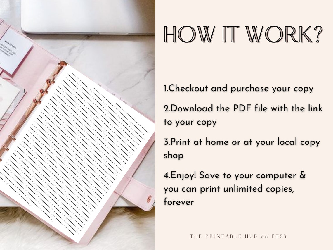 Printable Paper for LEFTHANDED Writers Slantruled Paper Etsy