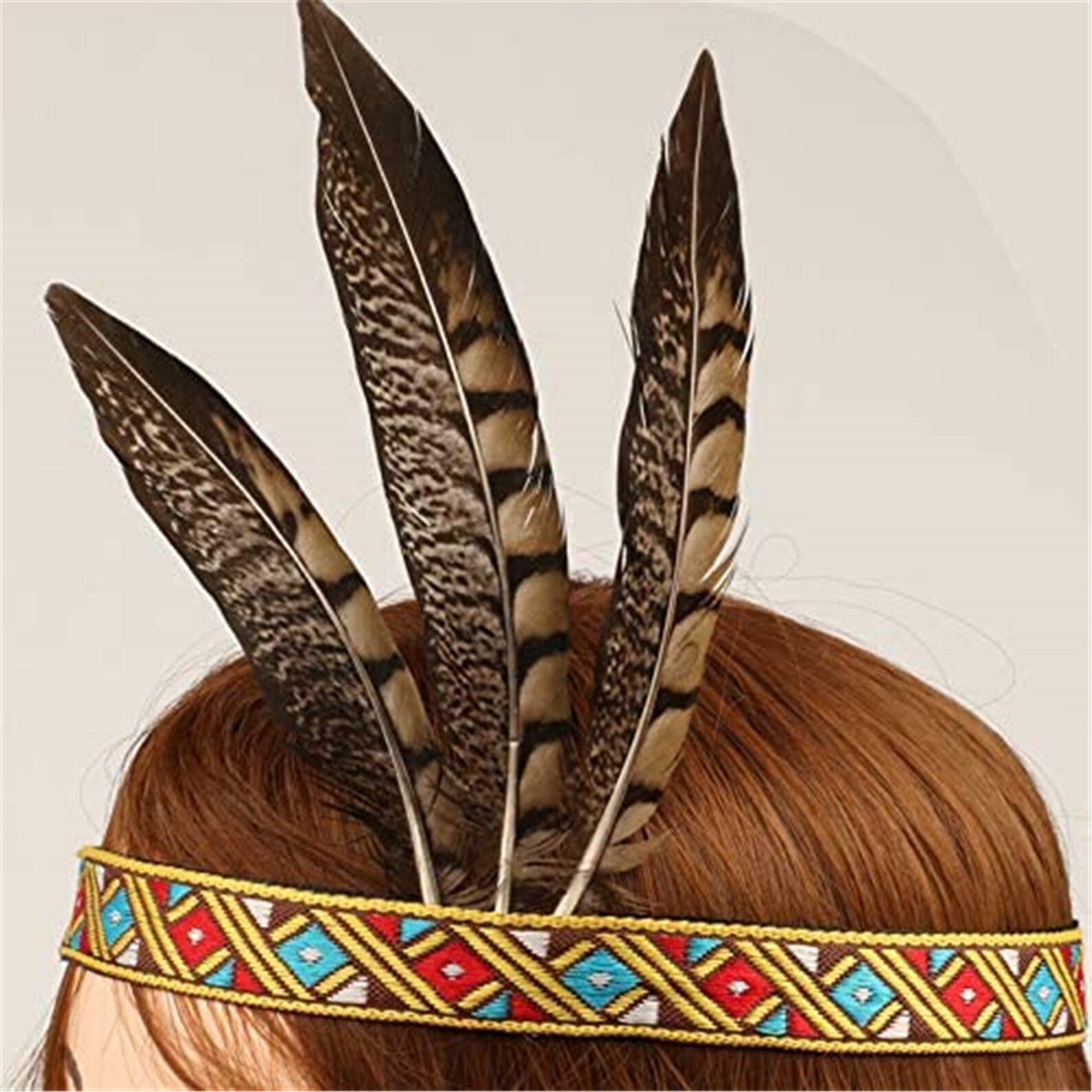 Feather Headband Indian Headpiece Bohemian Tassels Hair Band Etsy