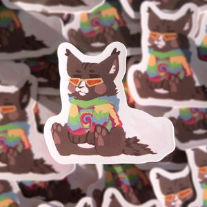 SVT: Vernon Rainbow Hoodie Cat Sticker