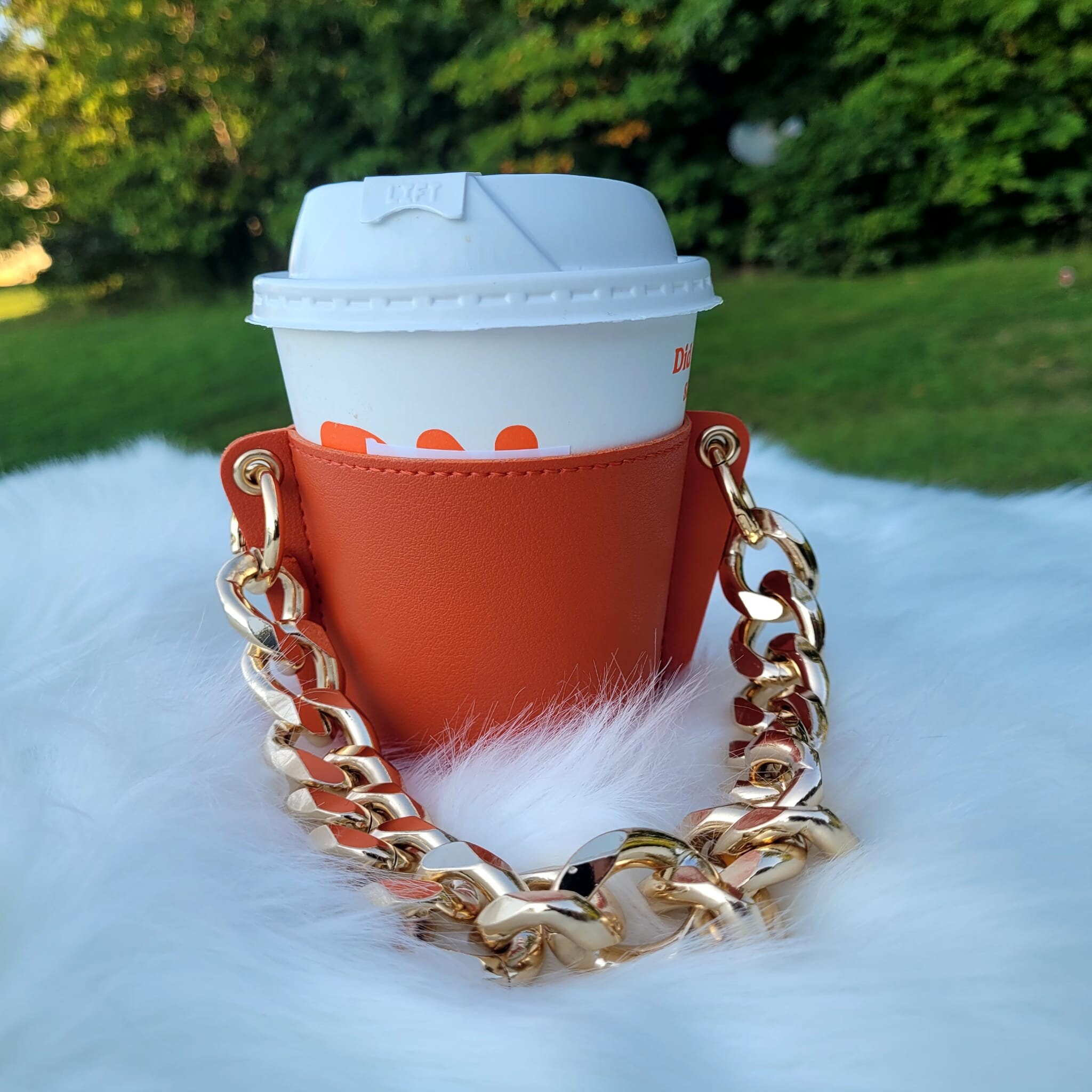 Coffee Cup Holder Coffee Purse Sleeve With Chain, Christmas Gift , Reusable  Coffee Purse Gift for Her Coffee Lovers Set. 