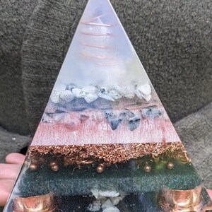 Large Orgonite Pyramids Large Orgonite Pyramid With Quartz, Moonstone & Black Tourmaline ...