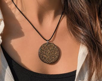 Orgonite Necklace with Shungite, Copper & Quartz | Handmade Crystal Pendant | Orgonite Jewelry | Gift for Him or Her