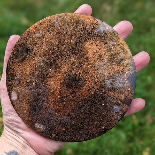 Plaque de charge en eau d'orgonite pour une énergie de guérison positive Plaque de charge en orgonite pour la protection contre les CEM Plaque de charge en shungite