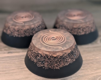 Orgonite Tower Busters Set | Copper Quartz Shungite Resin Mix | Handmade EMF Desk Decor