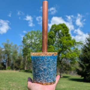 Mini Cloud Buster Orgonite EMF | Kopparrörshartstorn | Kvarts, Lapis, Citrin, Selenit | Handgjord energianordning | Skrivbord och heminredning