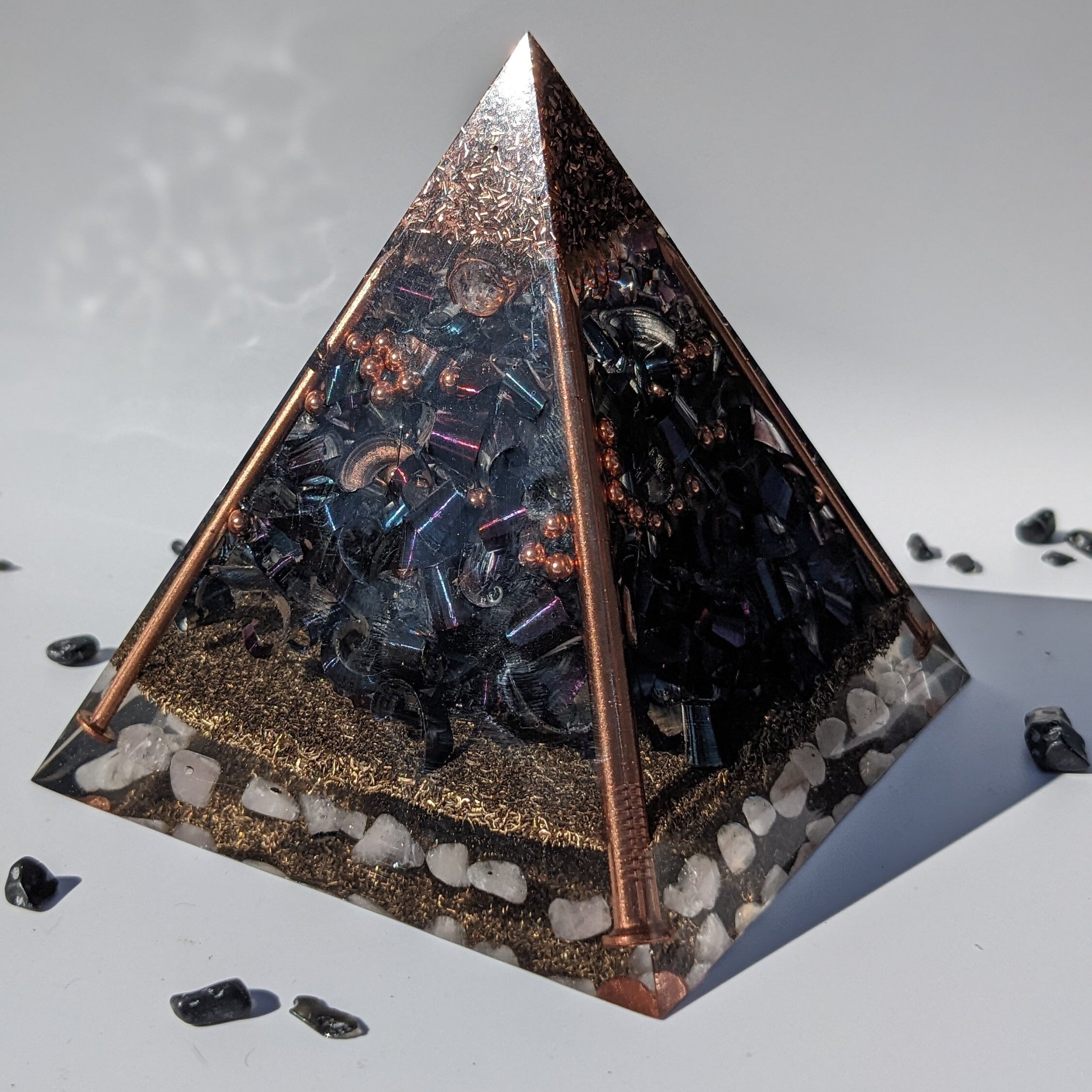 Large Orgonite Pyramids Large Orgonite Pyramid With Shungite, Quartz & Copper | Handmade ...