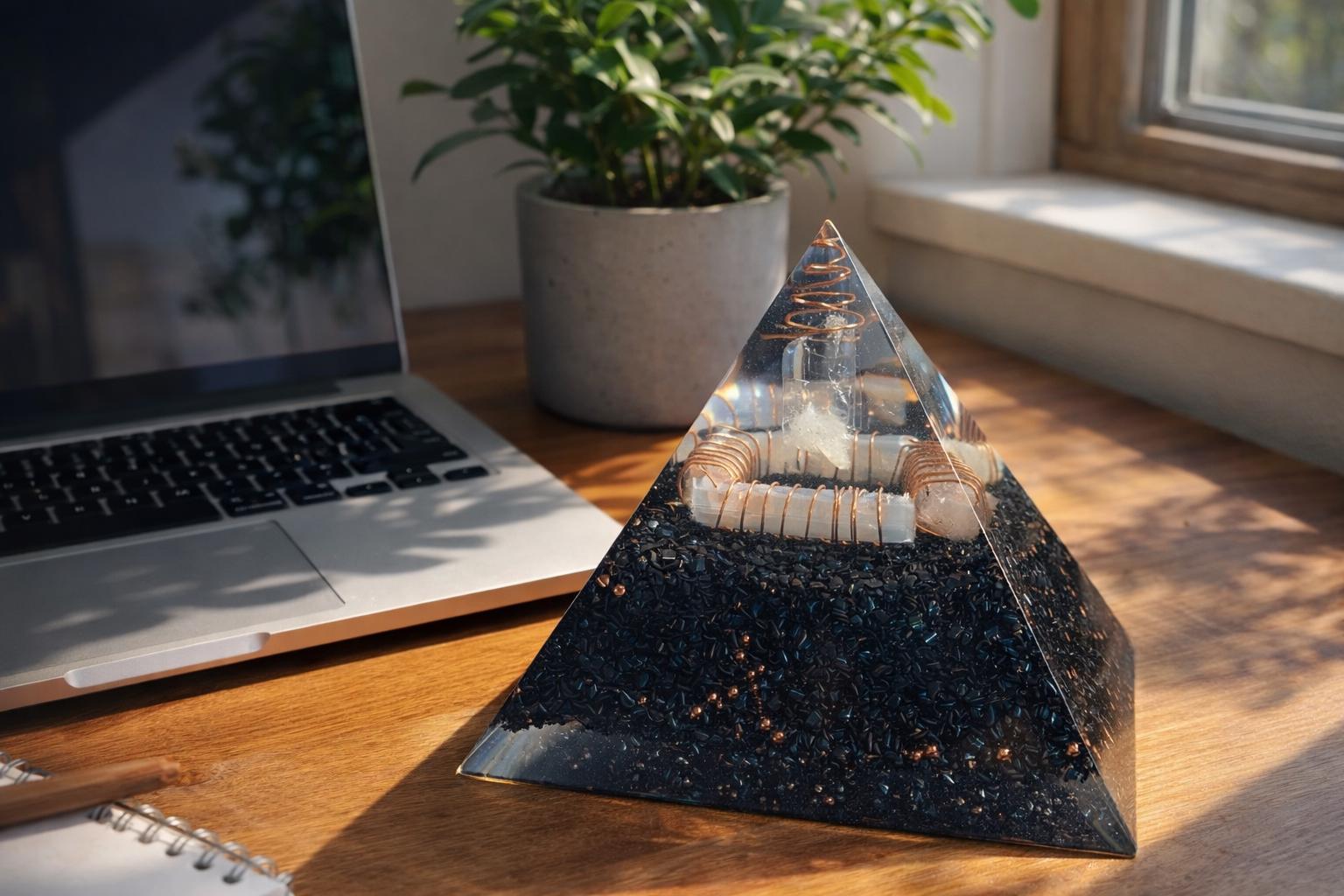 Large Orgonite Pyramids Large Orgonite Pyramid – Selenite Quartz Pyramid – Copper Orgonite Desk ...