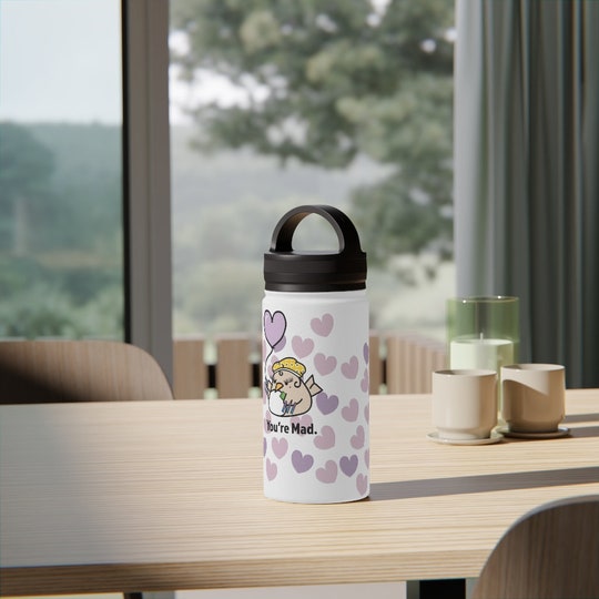 Cute You're Mad Stainless Steel Water Bottle, Handle Lid