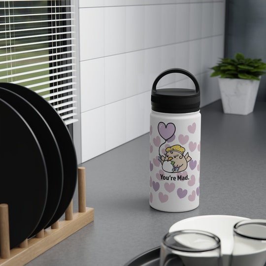Cute You're Mad Stainless Steel Water Bottle, Handle Lid