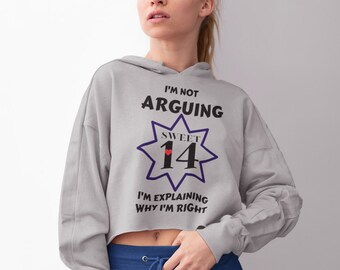 Personalized Birthday Cropped Hoodie: Dropped Shoulder Raw Hem