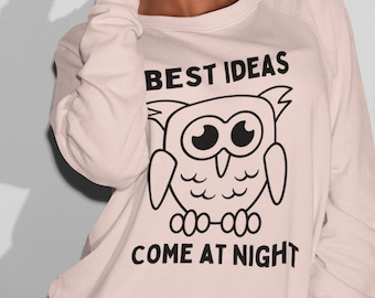 Personalised Sweatshirt Hoodie Owl Gift Ladies Men ORGANIC COTTON Pink Orange