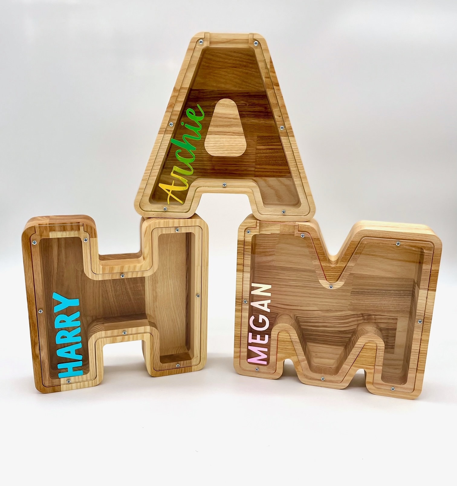 MEDIUM Personalised Wooden Letter Piggy Bank Money Box Etsy Singapore