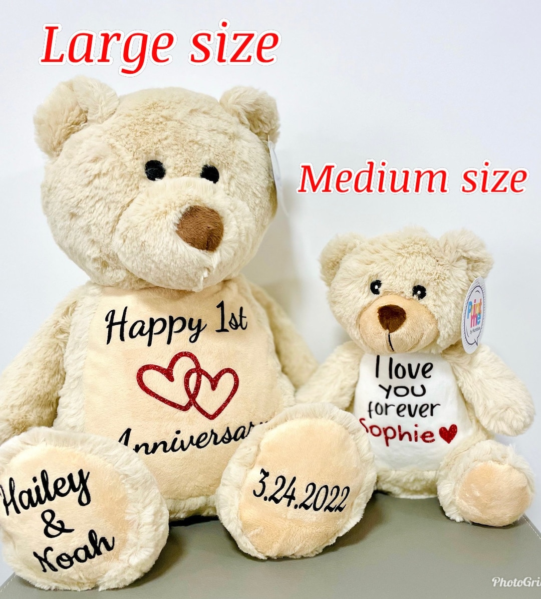 Personalized Plush Teddy Bear Soft Toy: Custom Name or Text Gift - Etsy