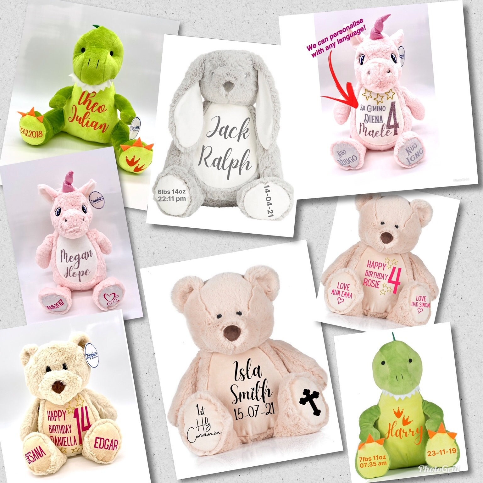 personalised soft teddy