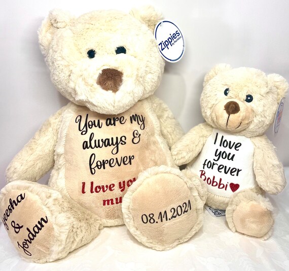 S Personalized Teddy Bear Plush – Custom Text & Image Stuffed Animal ...