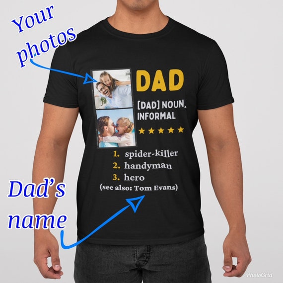 Personalised Fathers Day T-Shirt Men's Dad tshirt Father's Day Gift Daddy Child Your Photo Print Personalised Tshirt Gift Father's Birthday