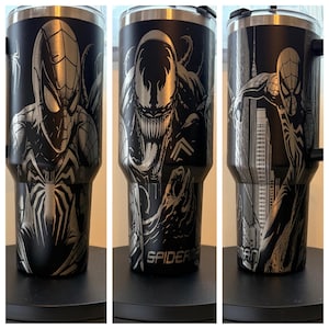 Spider-Man & Venom gravierte 40oz Tasse