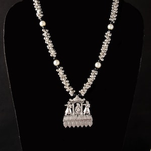 Ghungroo temple oxidised necklace