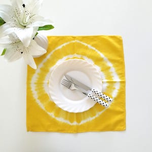 Hand dyed cloth napkin / Tie dye placemat / Creative table linen / 100% cotton /  14.5&quot; x 14.5&quot; / Boho chic home decor / High vibes gift