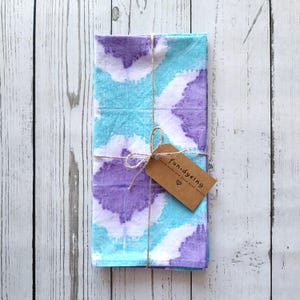 Handgefärbte Stoffserviette / Tie Dye Tischset / kreative Tischwäsche / 100% Baumwolle / 18.25&quot; / 46 cm / Boho Dekoration / High Vibes Geschenk
