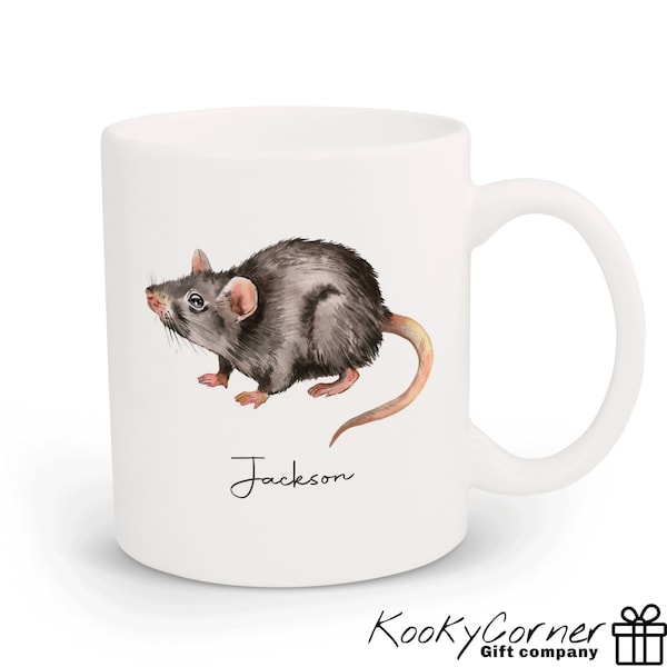 Tasse de rat, tasse personnalisée, tasse et ensemble de dessous de verre également disponible, tasse à café, tasse cadeau