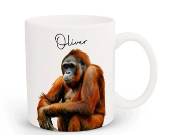 Orangutan Mug, Personalised Mug, Mug & Coaster Set Also Available, Coffee Mug, Gift Mug