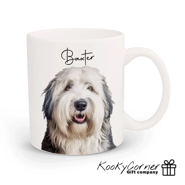 Old English Sheepdog Personalised Mug, Coffee Mug, Choice of Mug Type, Gift Mug, Name Mug, Dog Mug