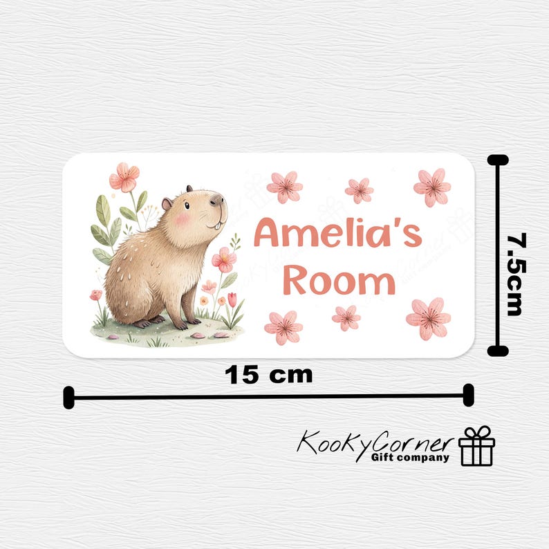 Capybara Personalised Children's Door Plaque - Etsy UK