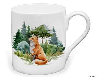 Mug en porcelaine tendre renard : tasse à café animal, pressée à la main
