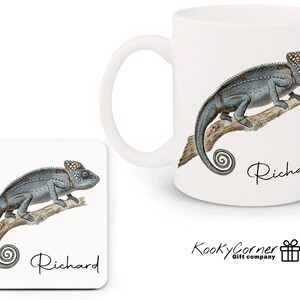 Chameleon Mug, Personalised Mug, Mug & Coaster Set Also Available, Coffee Mug, Gift Mug