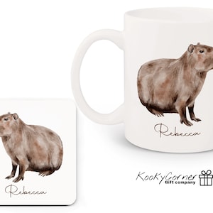 Capybara Mug, Personalised Mug, Mug & Coaster Set Also Available, Coffee Mug, Gift Mug