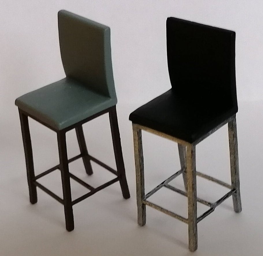 124 Scale Dollhouse Miniature Bar Stoolset of 2 Etsy