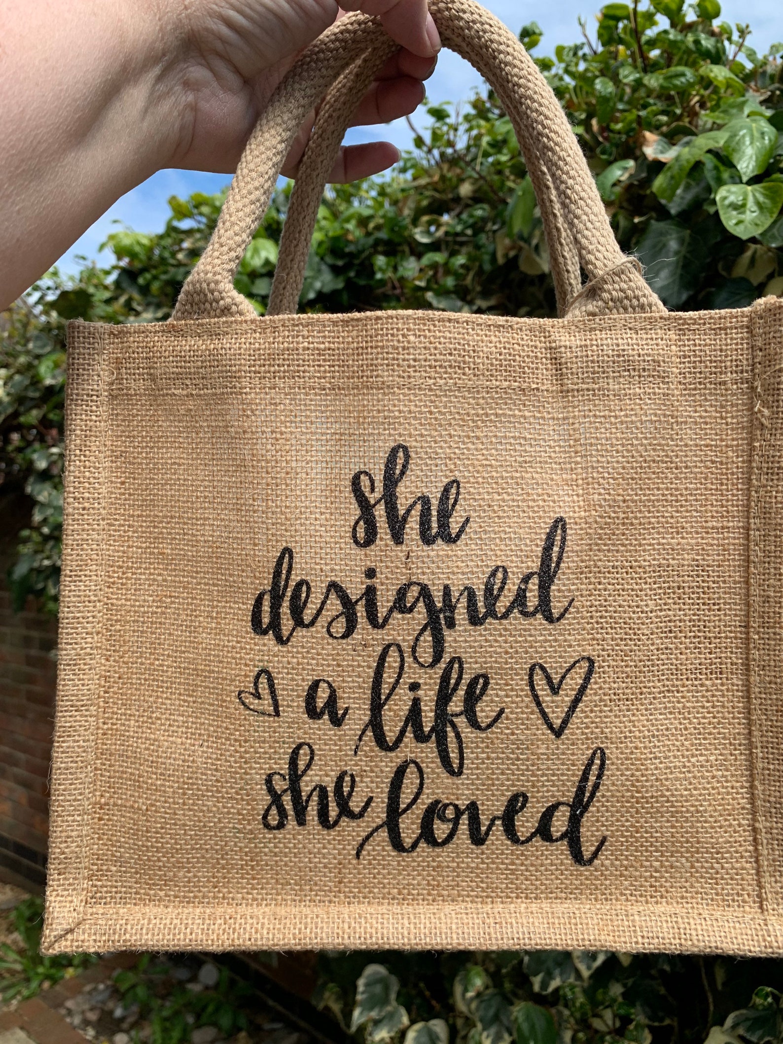 Mini Jute Lunch Bag / She Designed a life... | Etsy