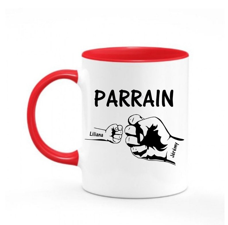 mug poing parrain Rouge