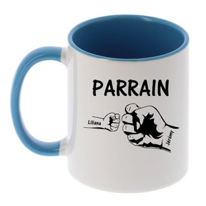 mug poing parrain Bleu