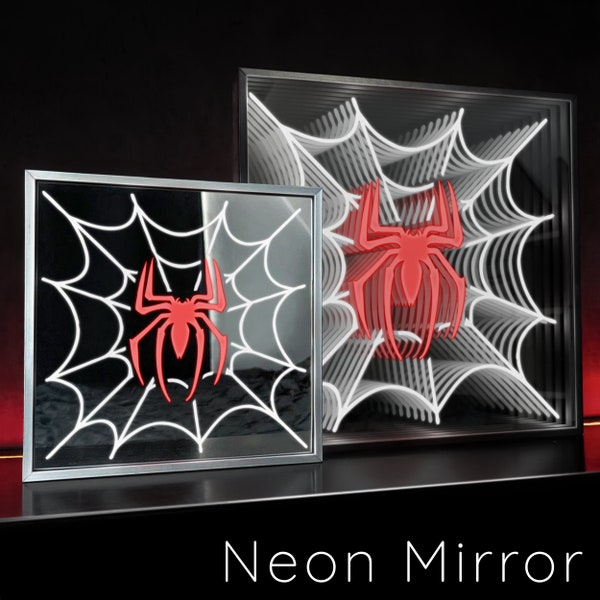 Spider Man Web Marvel Avengers / Infinity Mirror Neon Light / Infinity Mirror / Decoración LED / Infinity Neon / Neon Sign / Regulable