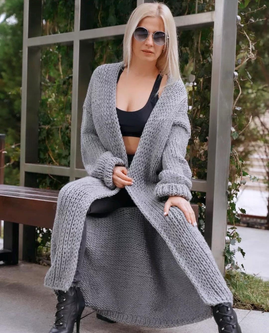 Long Cardigan Hand Knit Cardigan Mother's Day Gift Chunky Cardigan