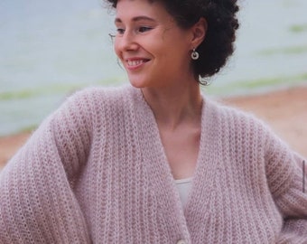 Mohair Cardigan Women Bridal Shrug Bolero Wool Jacket Women Mohair Sweater Orange Knitted Coat Wedding Cardigan