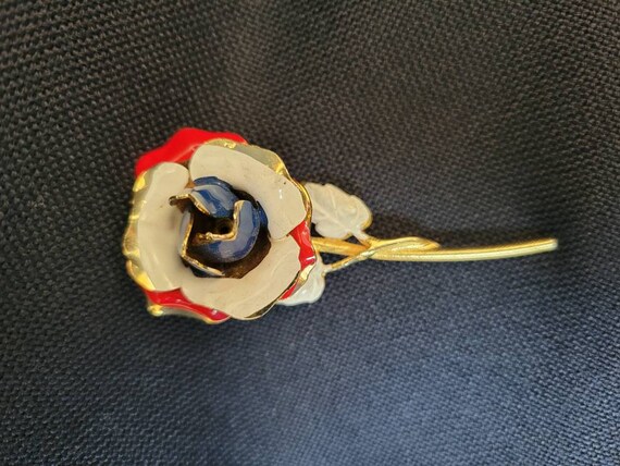 Red, White, and Blue Flower Brooch. - image 1