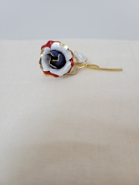 Red, White, and Blue Flower Brooch. - image 7