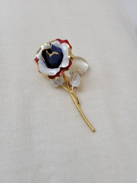 Red, White, and Blue Flower Brooch. - image 4