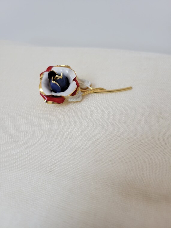 Red, White, and Blue Flower Brooch. - image 6