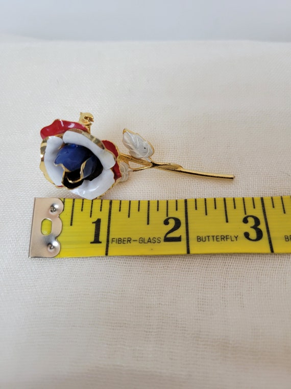 Red, White, and Blue Flower Brooch. - image 3