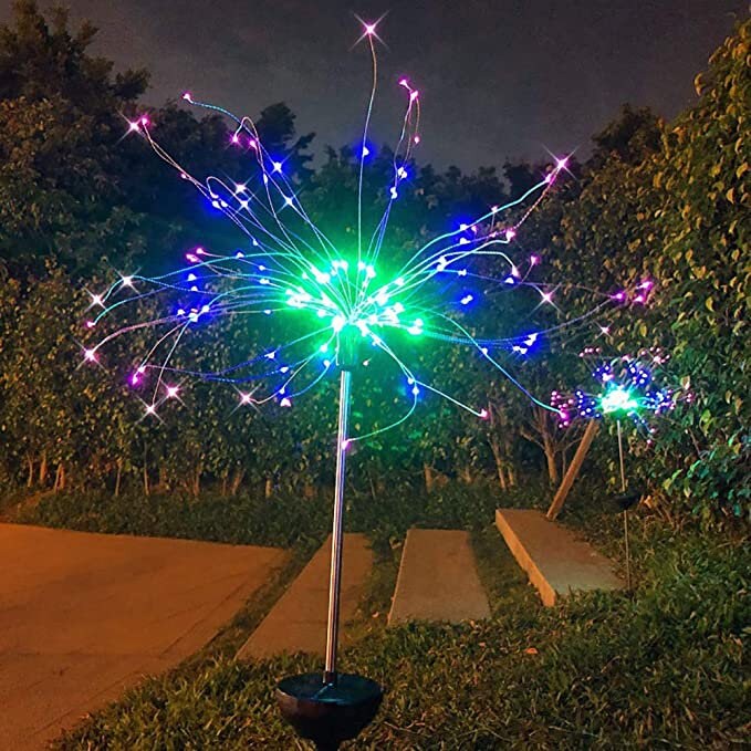 2 Pack LED Outdoor Light Fireworks Lamp Sparklers Led Copper Etsy