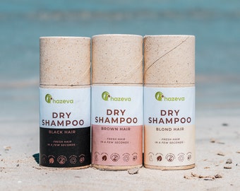 Hazeva Dry Shampoo | Natural | Vegan | Cruelty Free Dry Shampoo | Brown, Black and Blonde Hair